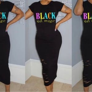 Long Maxi Style Black Girl Magic Dress.